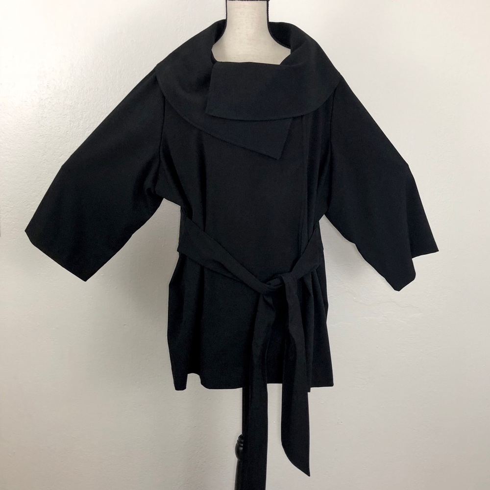 Calvin Klein Black Cowl Neck Coat